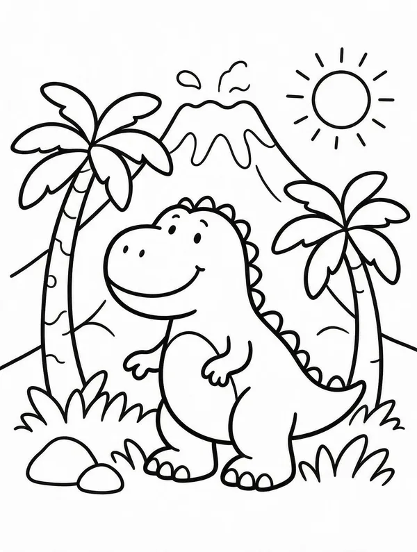 Ausmalbild Der kleine Dinosaurier – Vorschau
