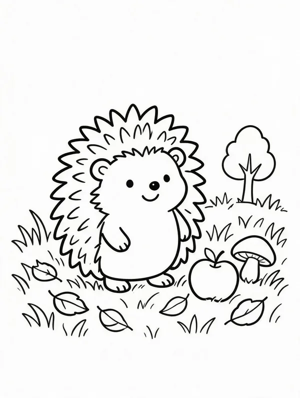 Ausmalbild Der kleine Igel – Vorschau