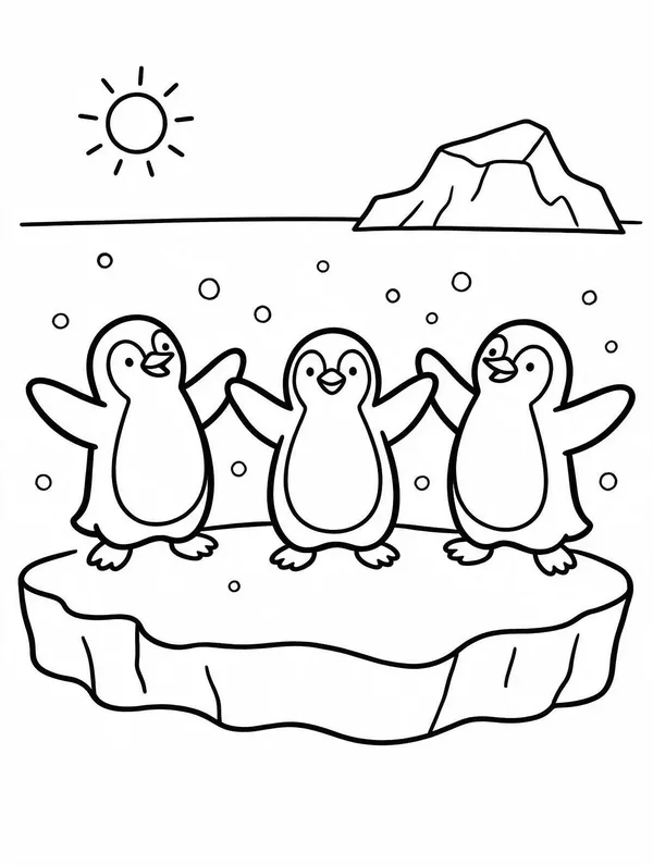 Ausmalbild Der Pinguin-Tanz – Vorschau